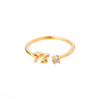 Thin women's ring personalized with initial n