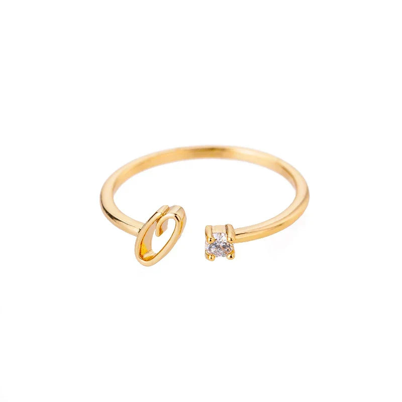 Thin women's ring personalized with initial o