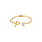 Thin women's ring personalized with initial p