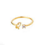 Thin women's ring personalized with initial q