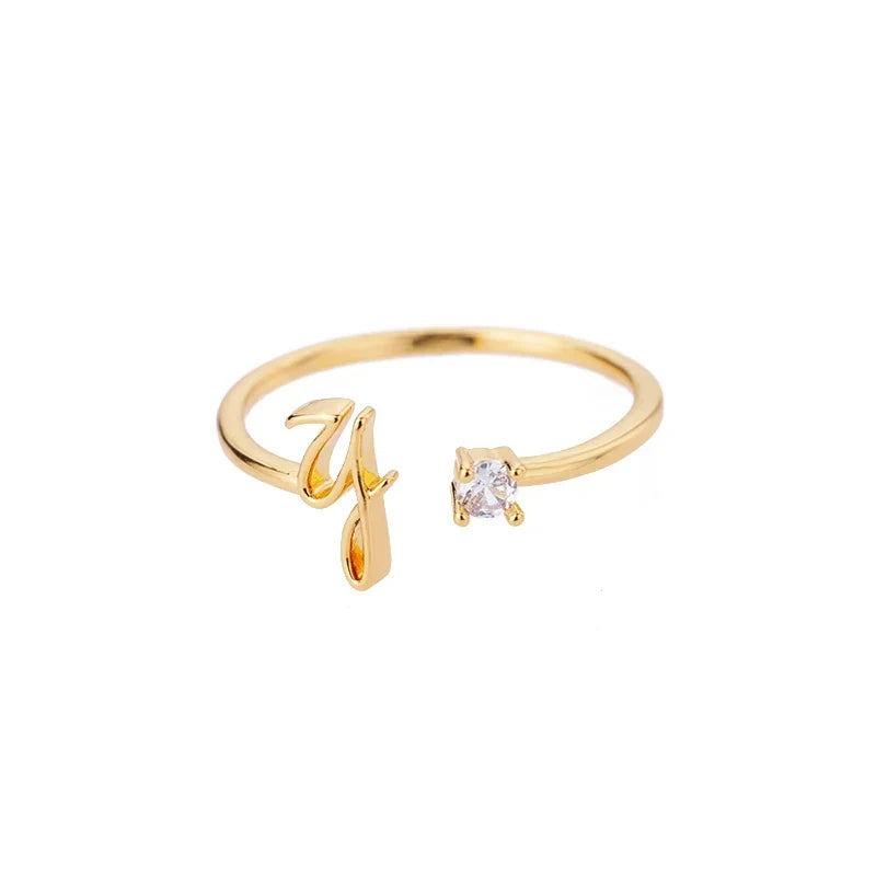 Thin women's ring personalized with initial y