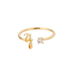 Thin women's ring personalized with initial y