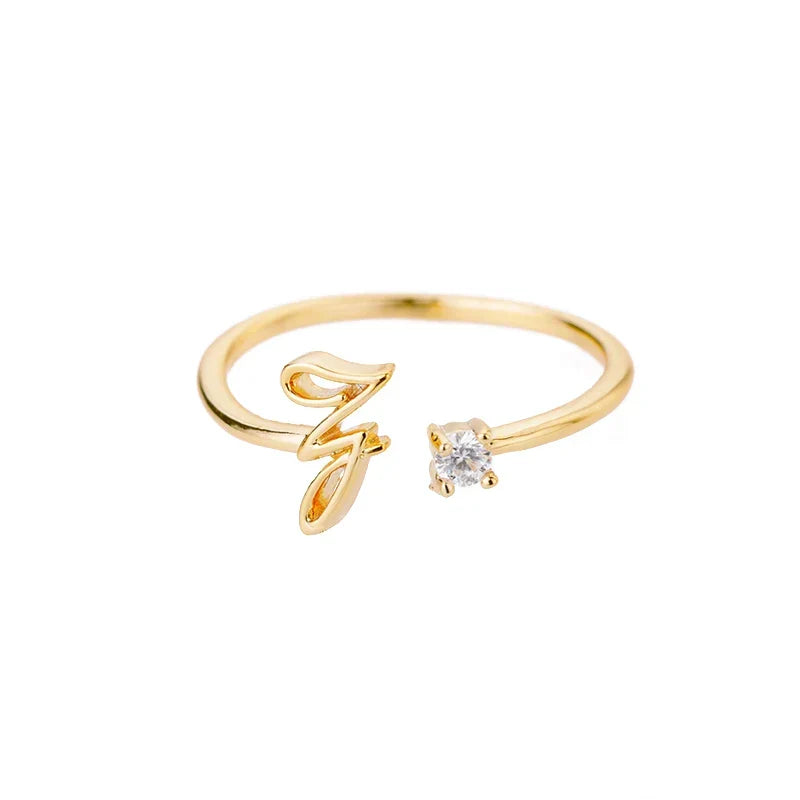 Thin women's ring personalized with initial z