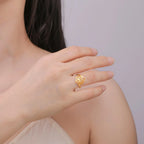 Lotus Flower Gold Ring