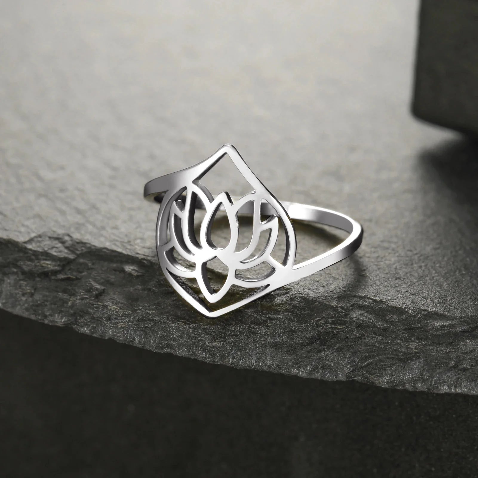 Lotus Flower Silver Ring
