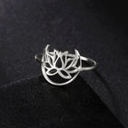 Zen Lotus Flower Ring for Women silver