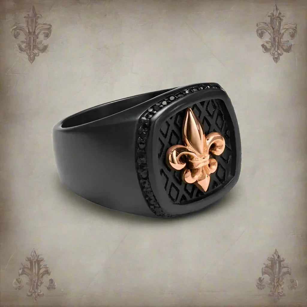 Fleur de Lys Signet Ring rose gold