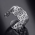 Flower of Life Ring Woman Mandala Silver Ring