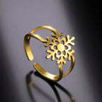 Snowflake Ring for Women Gold Ring