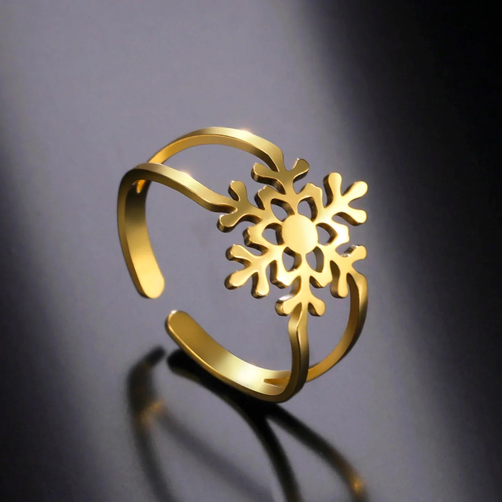 Snowflake Ring for Women Gold Ring