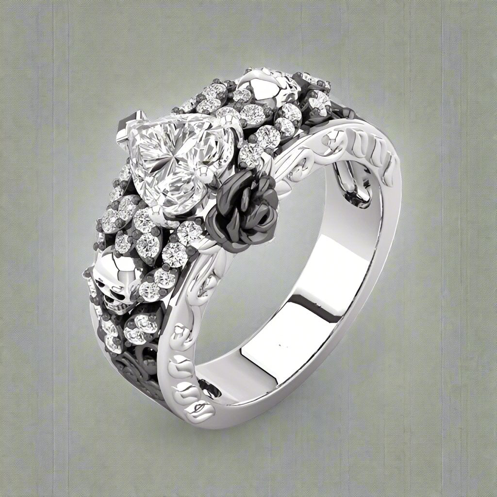 Gothic Woman's Black Ring