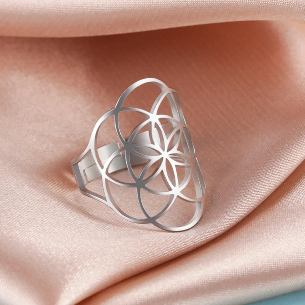 Seed of Life Ring Women Silver Ring
