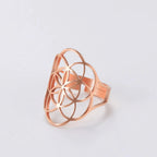 Seed of Life Ring Women Rose Gold Ring