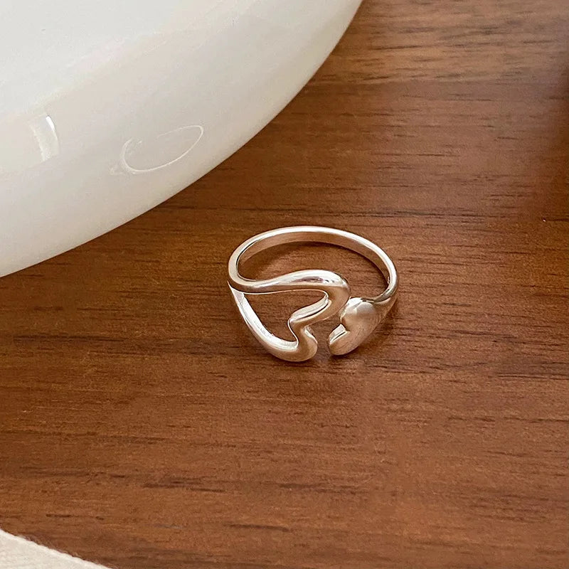 Large Heart Ring Women's Band