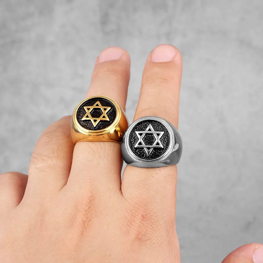 Ring engraved with the Star of David Jewish symbol