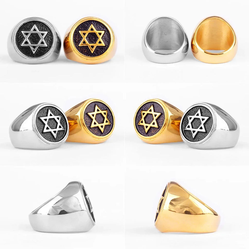 Ring engraved with the Star of David Jewish symbol