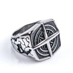 Men's Compass Rose Silver Ring