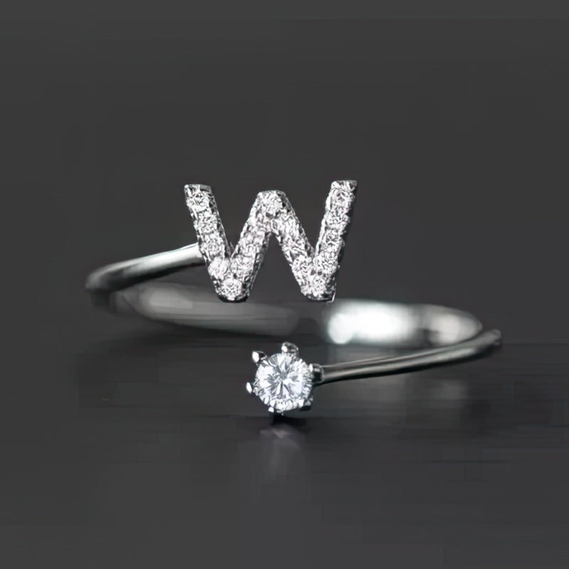 Women's initial ring - letter w