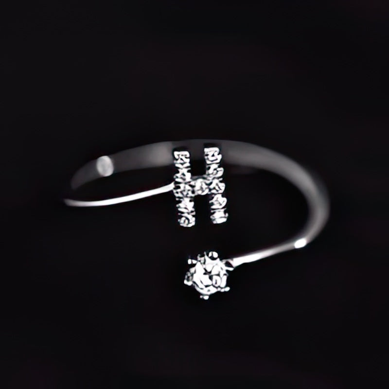 Women's initial ring - letter h