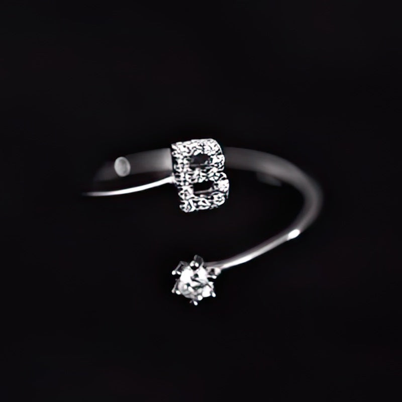 Women's initial ring - letter b