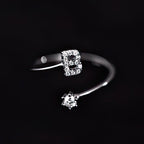 Women's initial ring - letter b