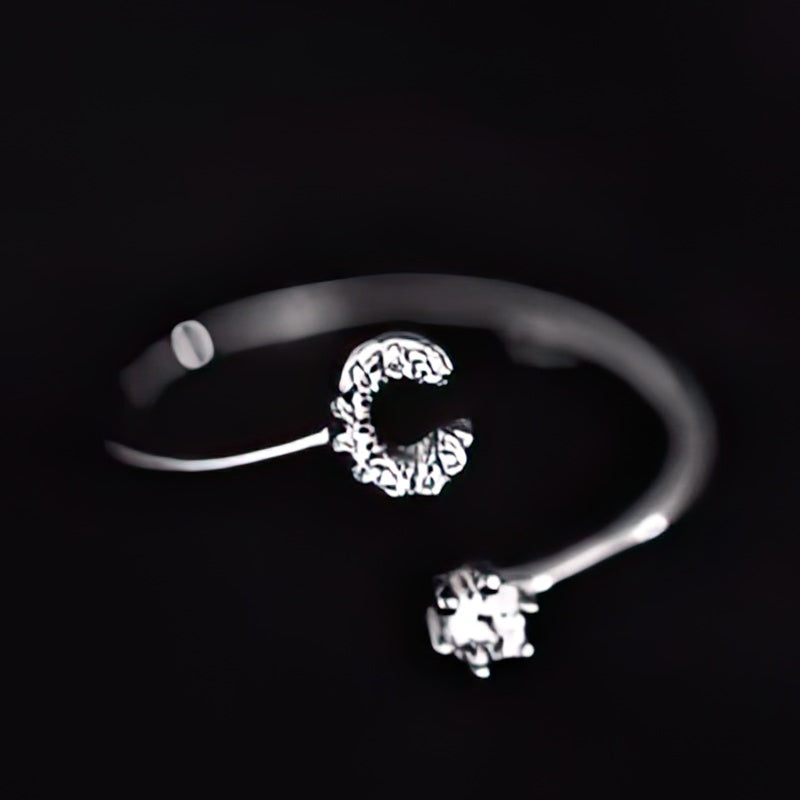 Women's initial ring - letter c