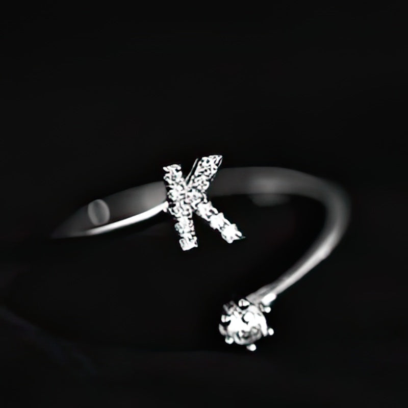 Women's initial ring - letter k