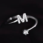 Women's initial ring - letter m