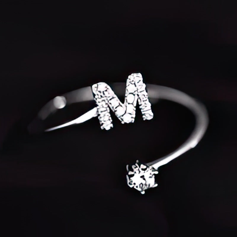 Women's initial ring - letter m