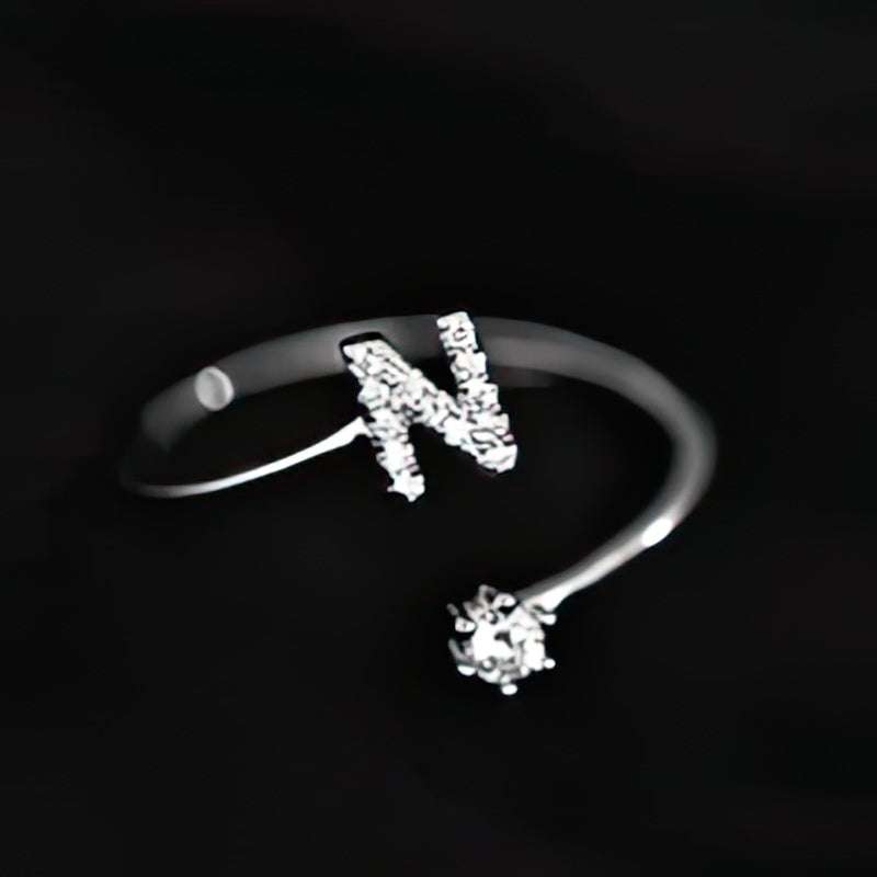 Women's initial ring - letter n