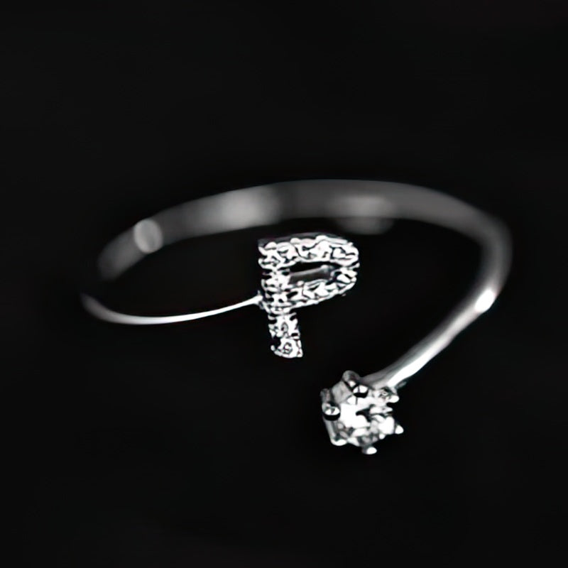 Women's initial ring - letter p