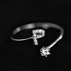 Women's initial ring - letter p