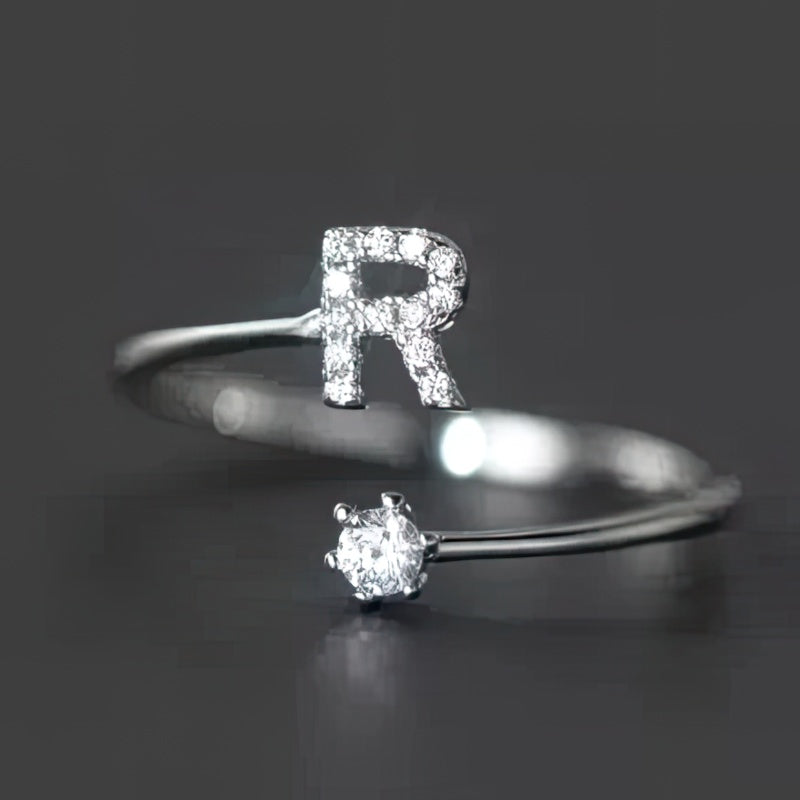 Women's initial ring - letter r