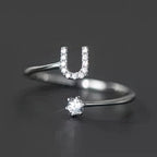 Women's initial ring - letter u