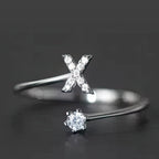 Women's initial ring - letter x