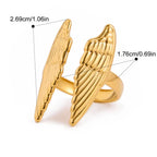 Wide angel wings ring