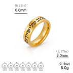 Wide ring with Hebrew letters in gold