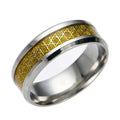 Wide men's ring with gold Jewish Star of David symbol