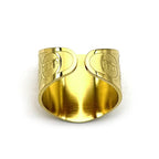 Wide unisex ring with Hebrew engraving