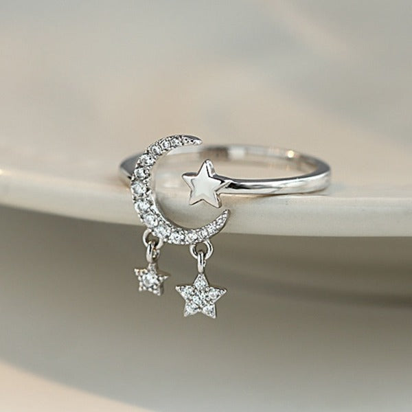 Moon and Star Ring Women's Star Ring
