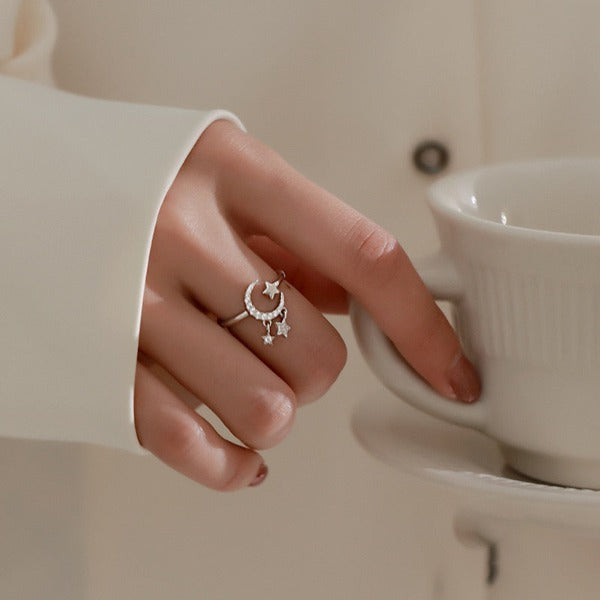 Moon and Star Ring Women's Star Ring