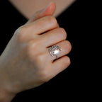 Silver Moon and Sun Ring