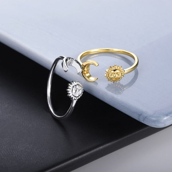 Moon Sun Stars Ring Woman