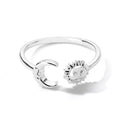Moon Sun Stars Woman silver Ring