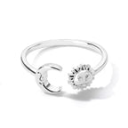 Moon Sun Stars Woman silver Ring