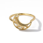 Moon Stars Woman gold Ring