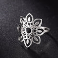 Mandala Ring Women's Signet Silver