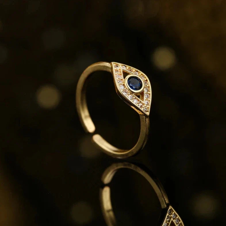 Blue Turkish Evil Eye Ring