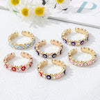 Blue Turkish Evil Eye Ring Bohemian Style