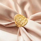 Unisex ring with Hebrew inscription in gold